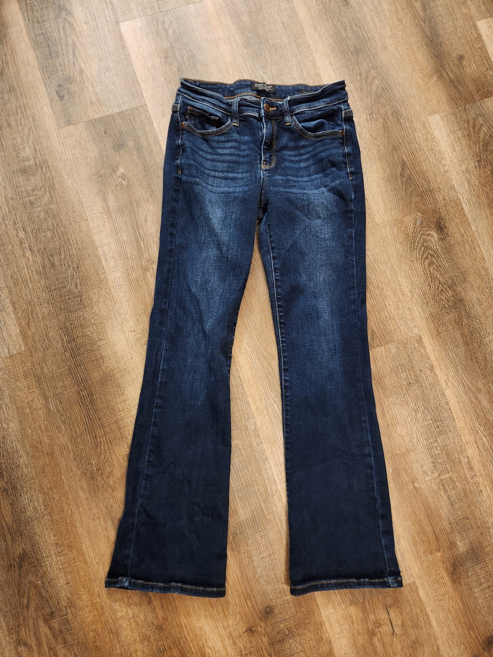 Judy Blue Womens BOOTCUT Jeans Mid Rise Dark Wash Stretch Denim Size 28x28